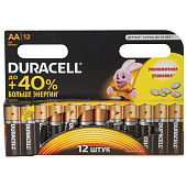 Батарейки DURACELL Basic, AA LR6, Alkaline, 12 шт., в блистере, 1,5 В